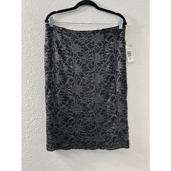 ONYX Nite Womens Size XL Black Lace Overlay‎ Skirt Back Zip Goth Gothic Party - Picture 1 of 10